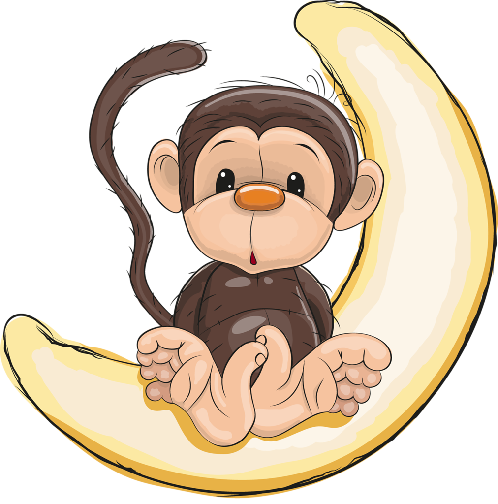 Gorilla Clipart Wild Animal - Png Cute Cartoon Monkey (1012x1024), Png Download