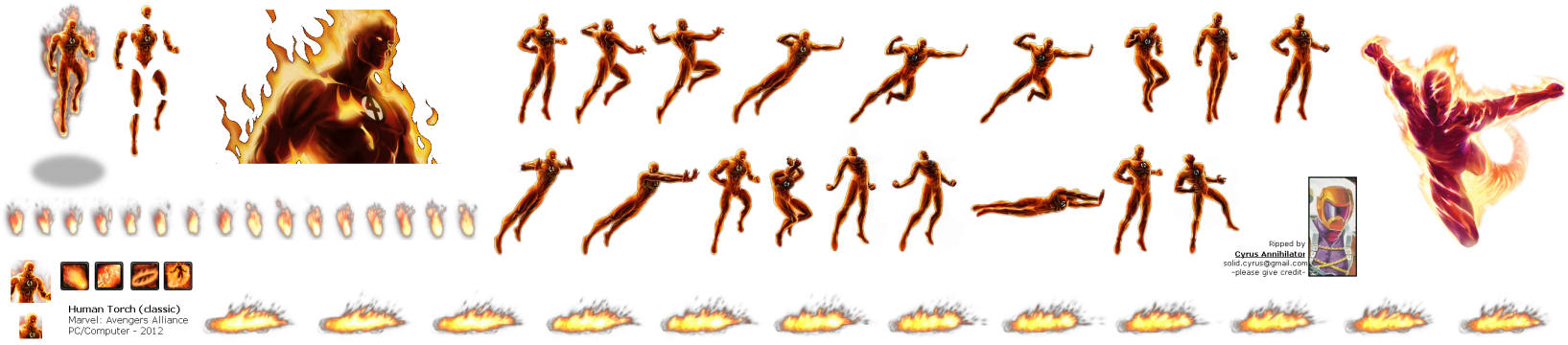 Human Torch - Human Torch Marvel Avengers Alliance (1635x360), Png Download