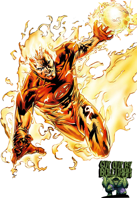 Human Torch Photo Ultff054copy - Mate Fantastic Four #54 Cover: Human Torch (543x825), Png Download