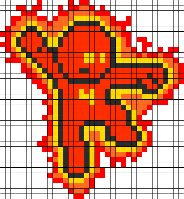 Human Torch Perler Bead Pattern Perler Bead Pattern - Human Torch Perler Beads (736x799), Png Download
