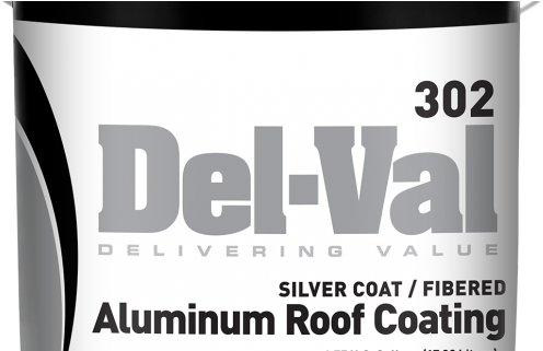 #302 Del-val Silver Coat Fibered Aluminum Roof Coating - Roof Coating (620x320), Png Download