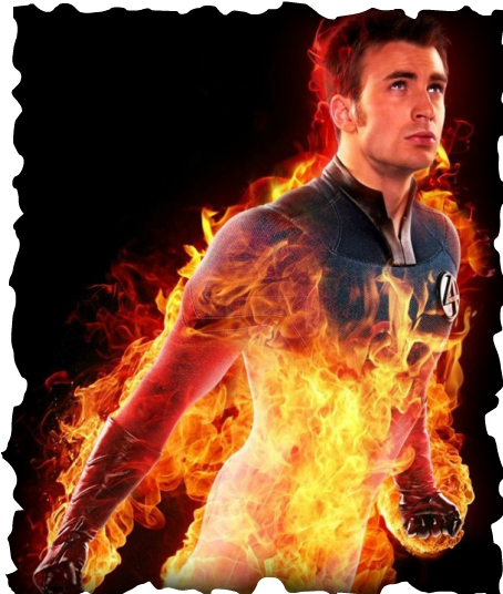 Human Torch - Fire Guy Fantastic 4 (460x543), Png Download