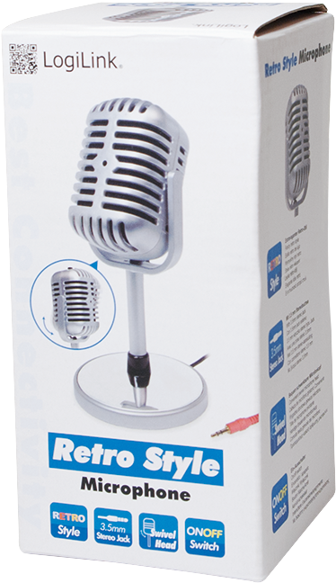Packaging Image (png) - Logilink - Retro Style Microphone C5208951 (800x800), Png Download