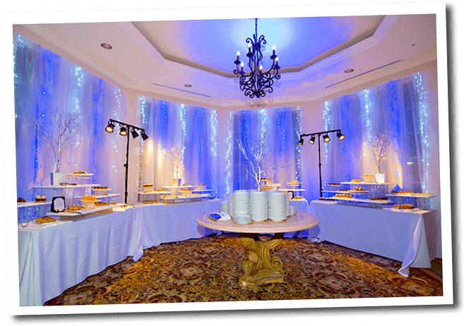 We Use Fabric And Lights To Transform Any Space Into - White Columns Fabric Event Room (671x474), Png Download