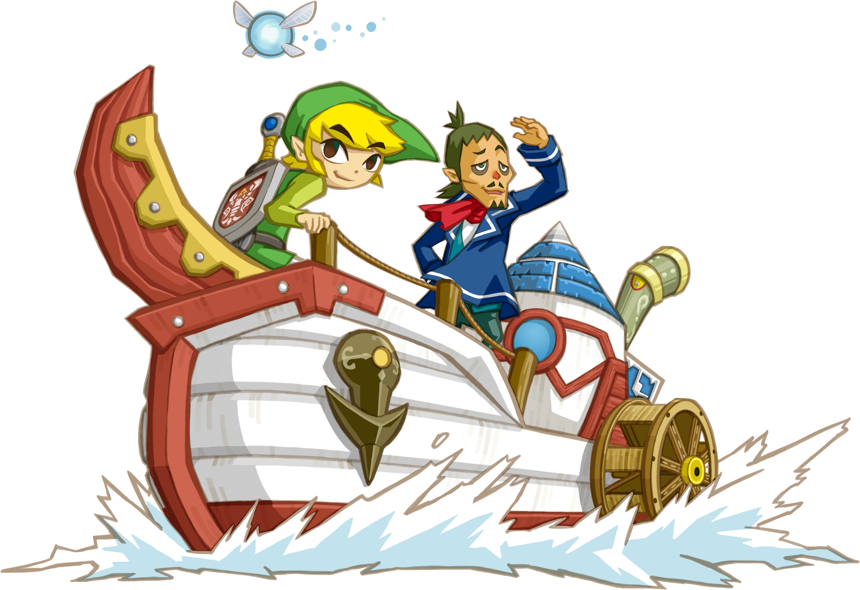 Linebeck And Toon Link - Phantom Hourglass Linebeck Ship (2798x1922), Png Download