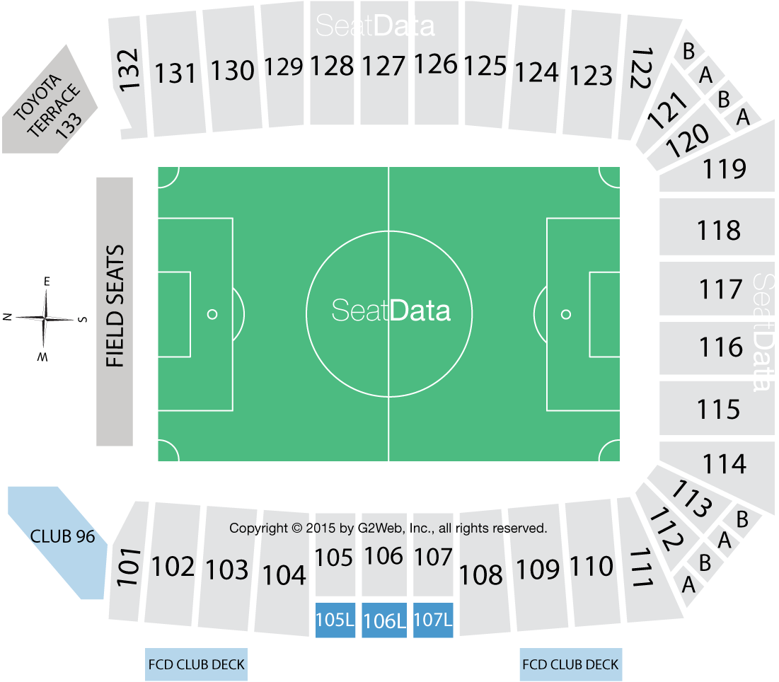 Click Section To See The View - Soccer-specific Stadium (1101x964), Png Download