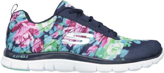 Skechers Argentina - Skechers Flex Appeal Wildflowers Ladies Sports Trainers (772x327), Png Download