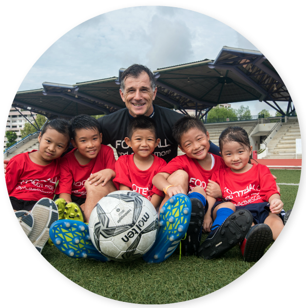Football Academy Kids And Coach Aleksandar Duric - Football (596x599), Png Download