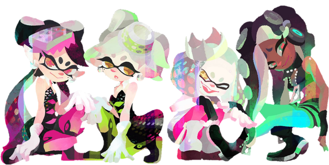 Transparent Version Of The Squid Sisters Off The Hook - Drawing (1134x853), Png Download