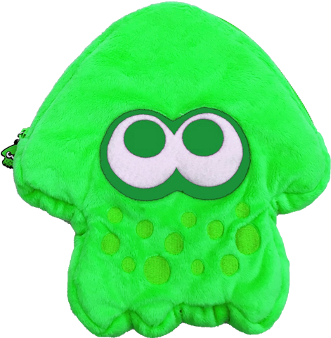 Hori - Splatoon 2 - Plush Pouch - Squid - Green - Hori Splatoon 2 Plush (640x480), Png Download