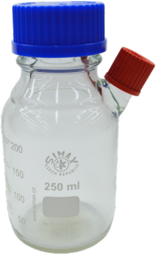 250ml Glass Bottle, Coated, Clear, W/ Septa Port - Plastic Bottle (319x480), Png Download