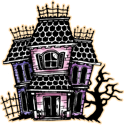 Drawlloween Day By Darksilvania On Deviantart - Haunted House Drawlloween (398x400), Png Download