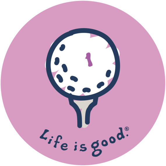 Golf Tee Sticker - Life Is Good Golf Logo (570x570), Png Download