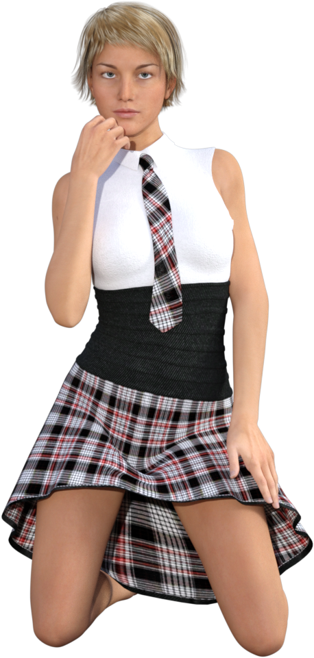 Julia3 Kneeling - Plaid (700x1050), Png Download
