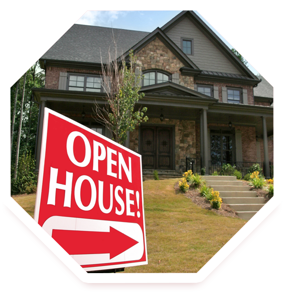 Area Open Houses - Open House Sign (571x588), Png Download