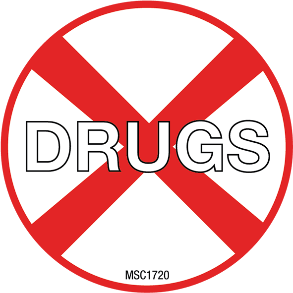No Drugs Hard Hat Emblem - Rail Ahead Sign (600x600), Png Download