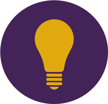 Gold Light Bulb In Purple Circle - Hot Air Balloon (463x457), Png Download
