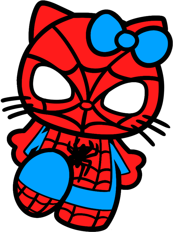 Spiderman Hello Kitty Drawing By Trdaz Party - Spiderman Iphone 7 Plus Case (900x900), Png Download