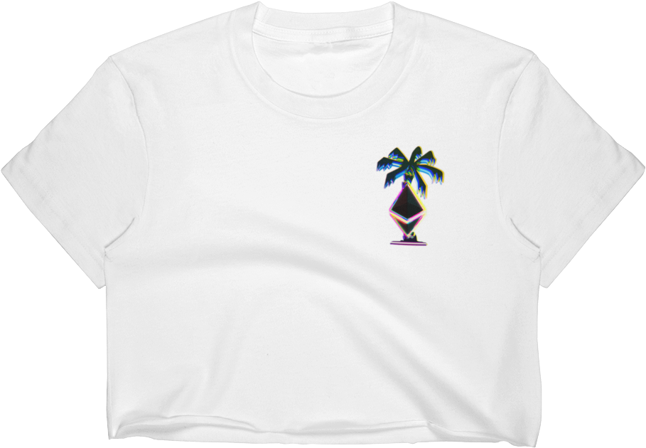 3d Ethereum Palm Tree Women's Crop - Afrika Korps (1000x1000), Png Download