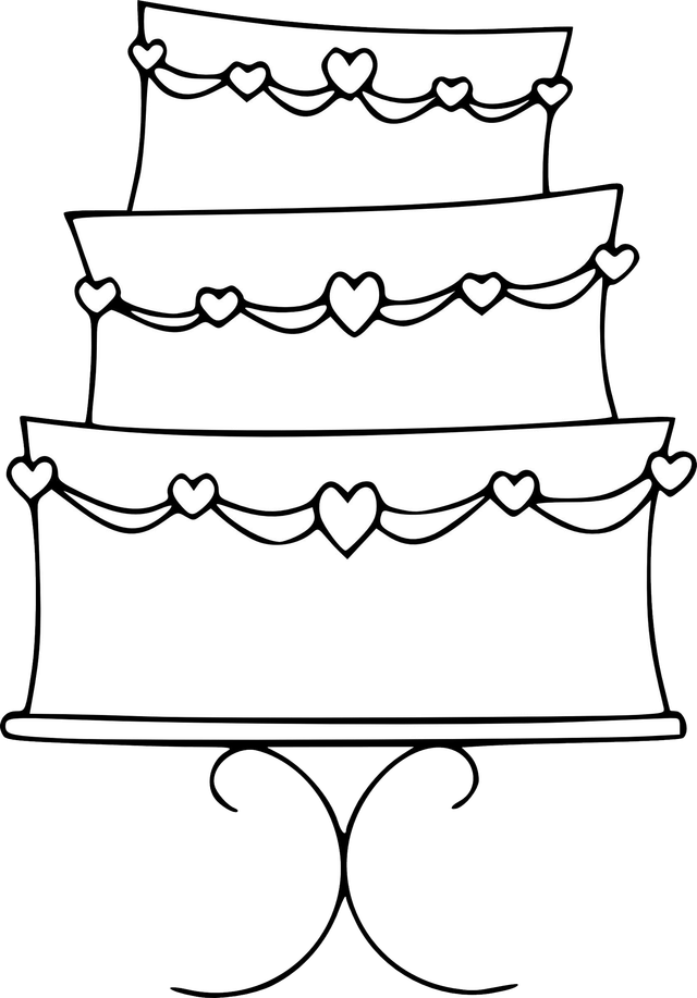 Wedding Cake Clipart - Clip Art Wedding Cakes (640x917), Png Download