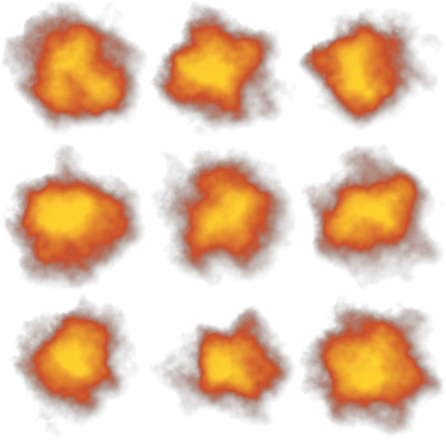 Explosion Particles Sprite Atlas Opengameart Org - Visual Arts (1536x1536), Png Download