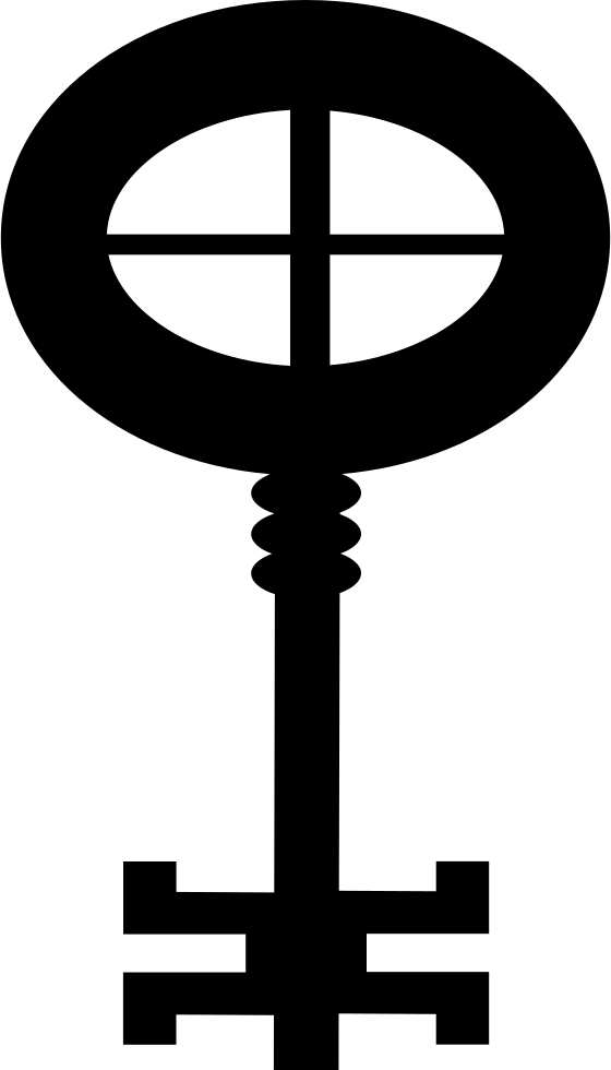 Key Design With Gross Oval And A Thin Cross Inside - Icon (560x980), Png Download