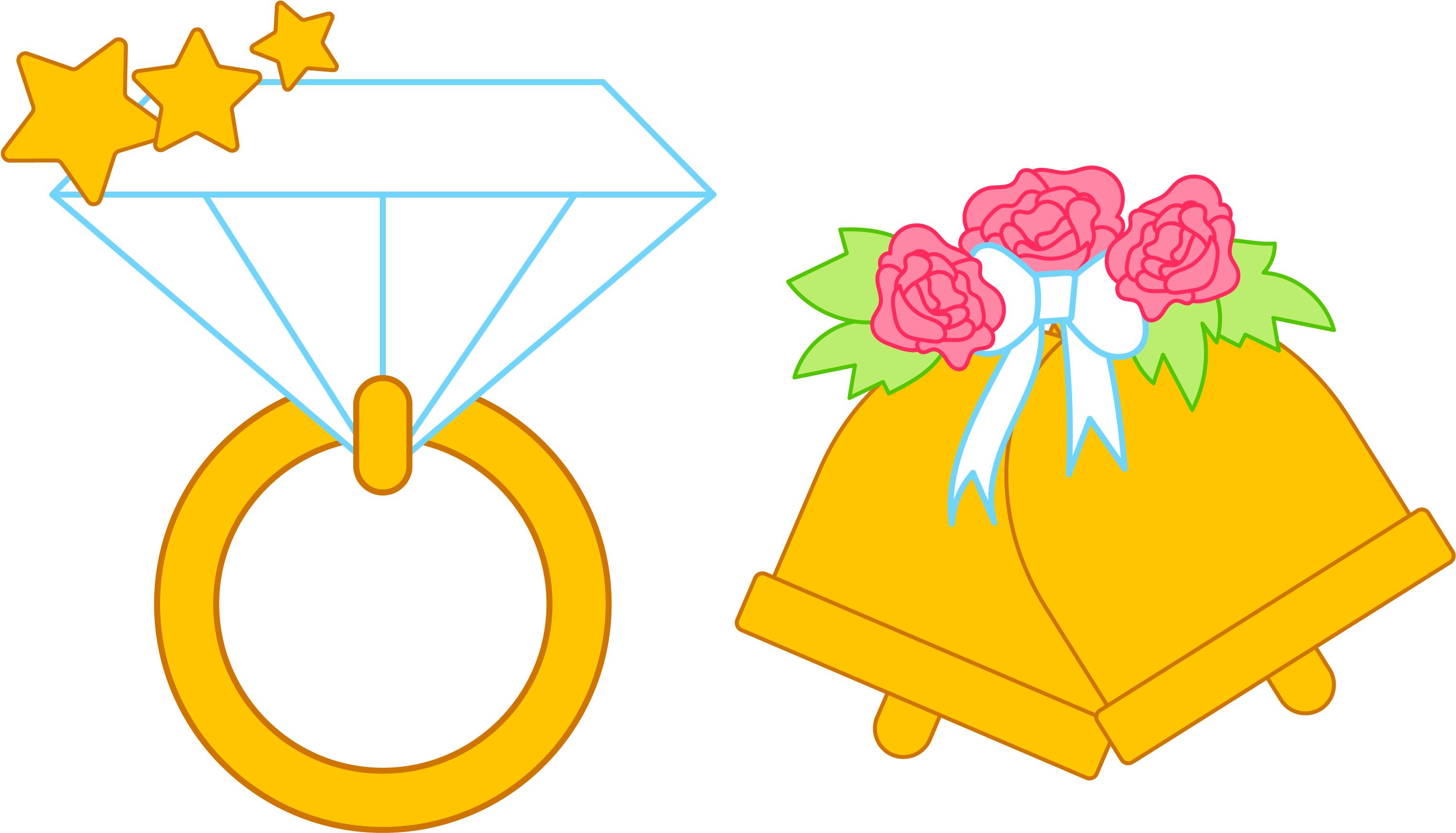 Wedding Cake Clipart Bells And Ring - Must Ship Today General Information Labels,paper,black (3188x2079), Png Download