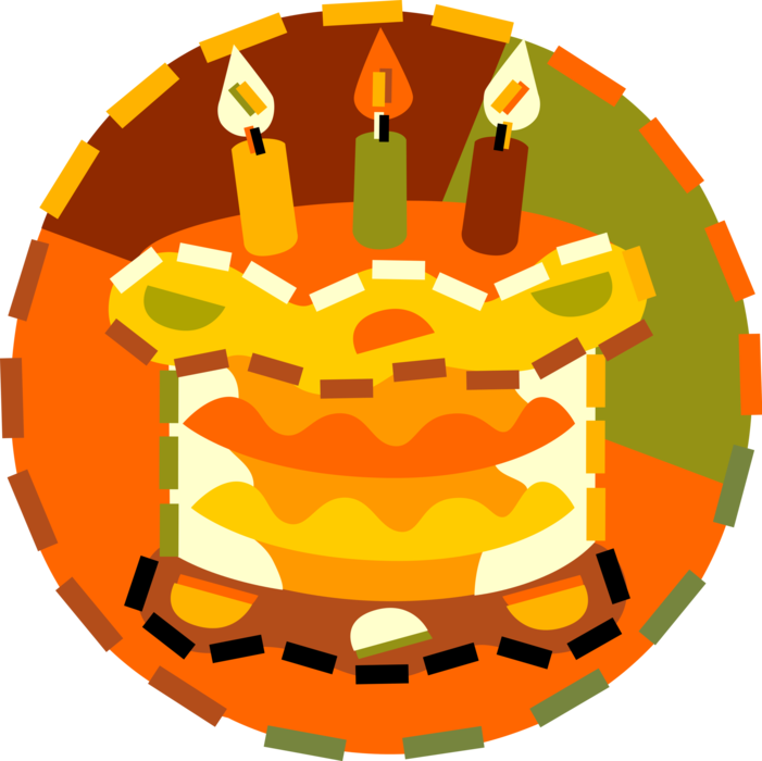 Vector Illustration Of Dessert Pastry Birthday Cake (701x700), Png Download