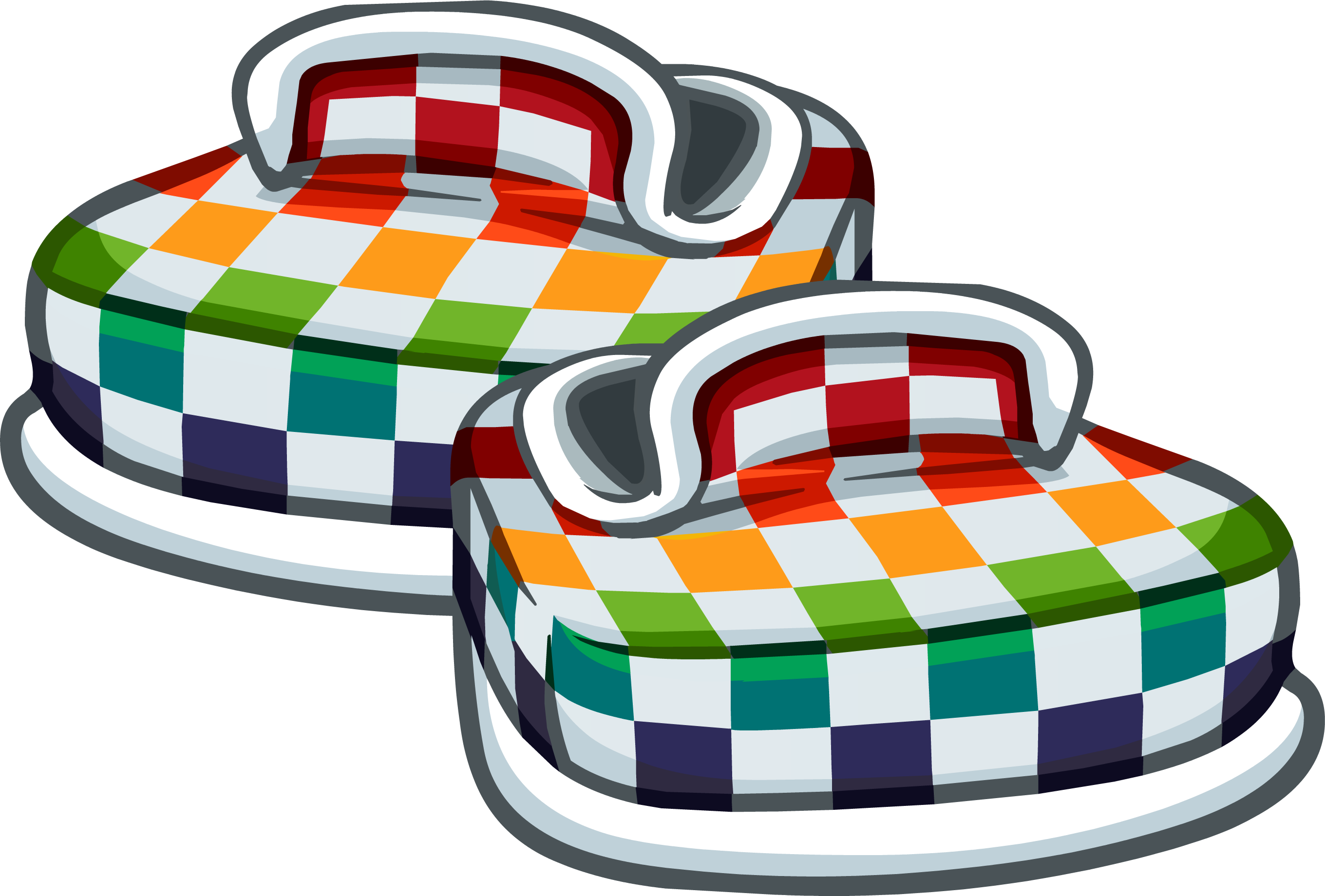 Rainbowcheckeredshoes - Rainbow Clothes Club Penguin (2720x1840), Png Download