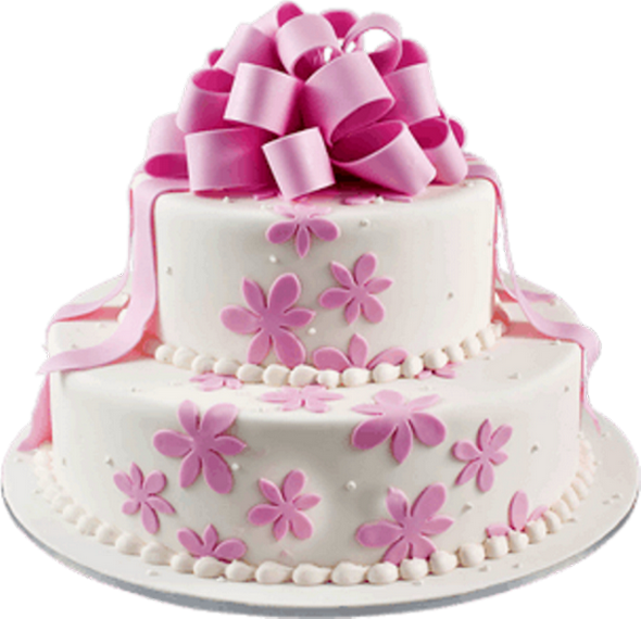 Free Wedding Cake Clipart Png - Pink Cake In Png (590x570), Png Download