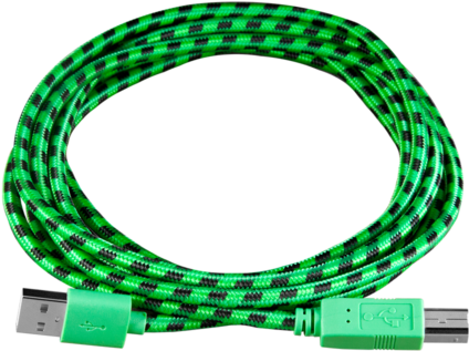 10′ Usb - Green Usb Printer Cable (500x500), Png Download