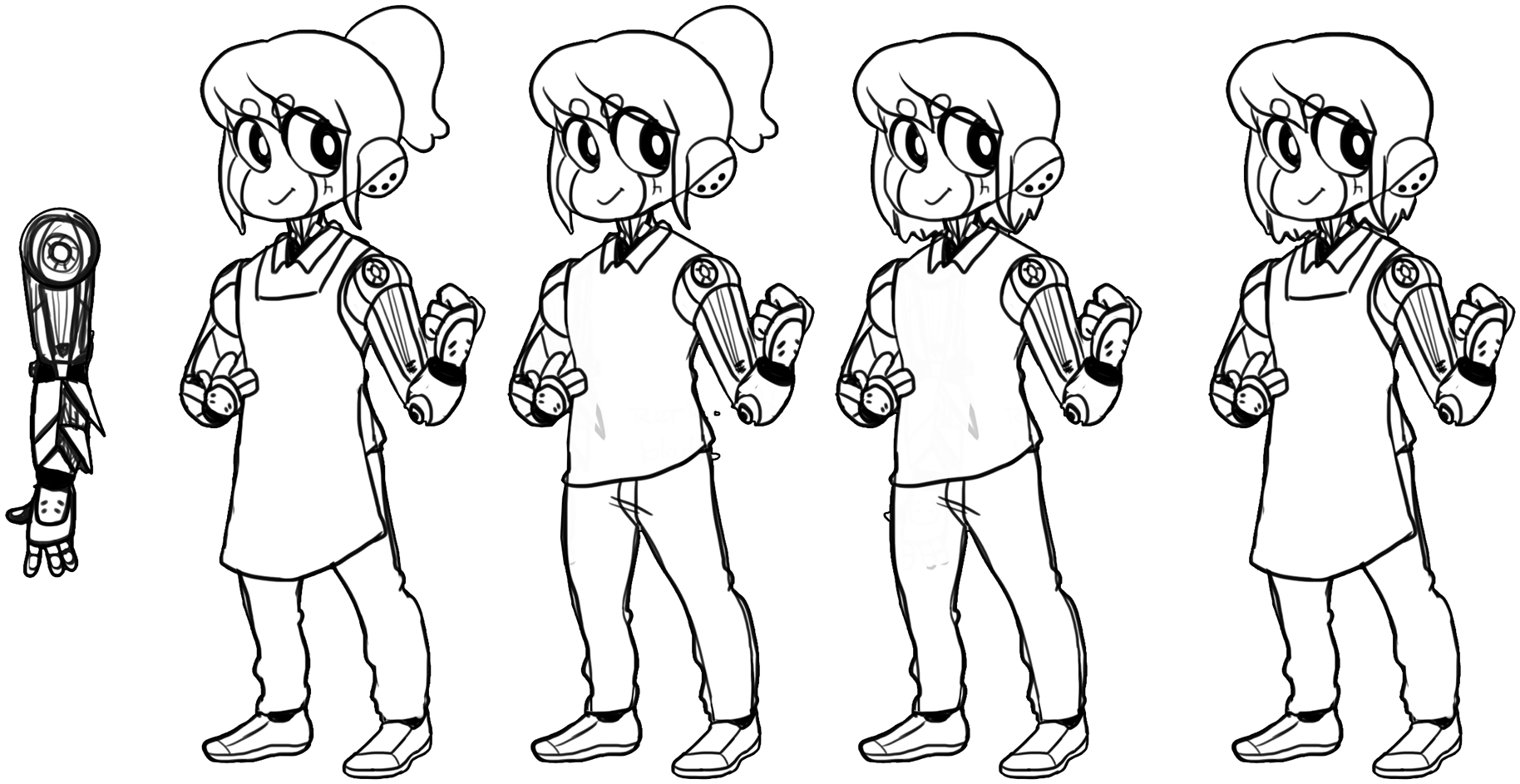 Full Body Sketches - Cartoon (1920x992), Png Download