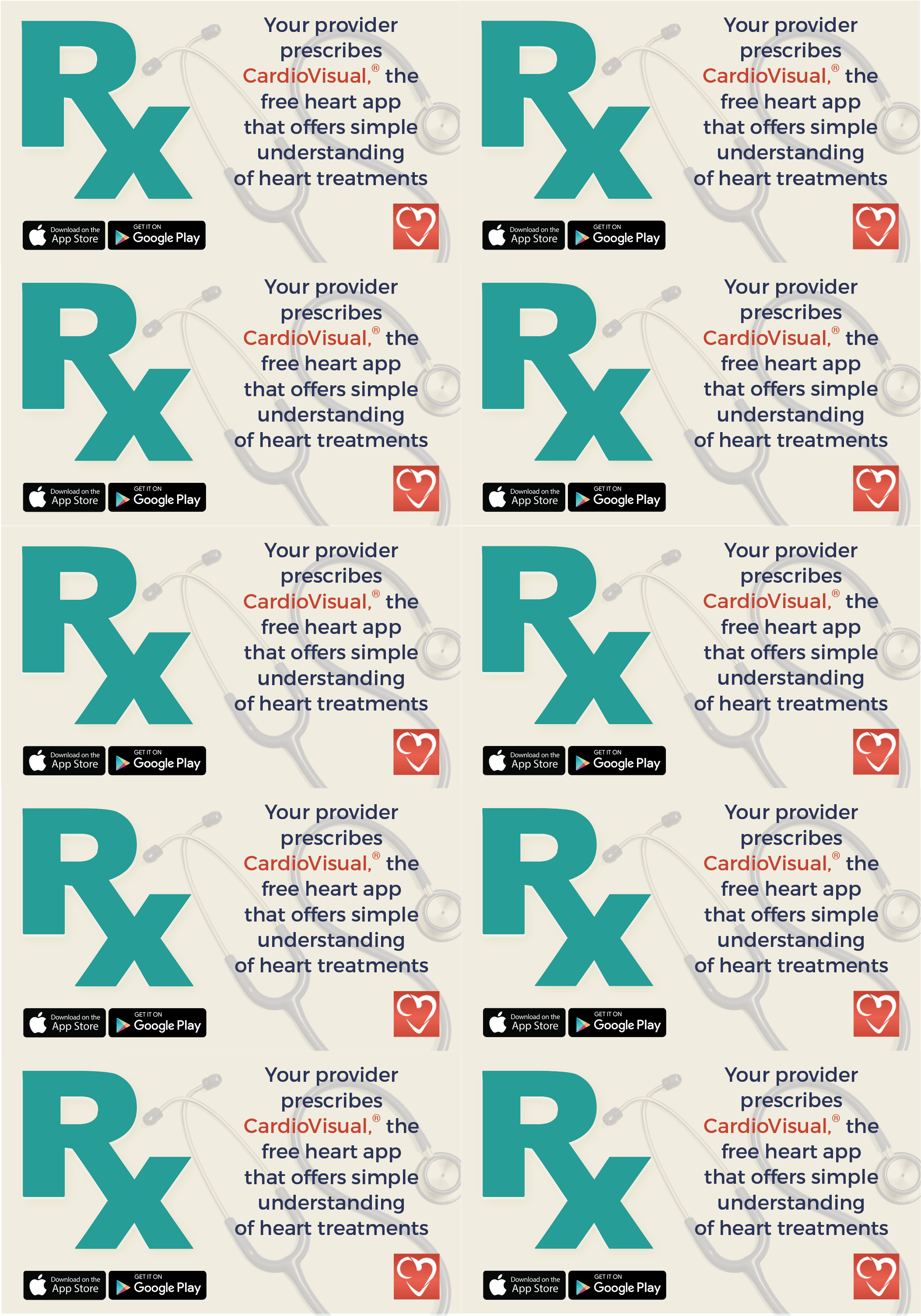 Download And Share Cardiovisual Rx Cards - Download (2550x3300), Png Download