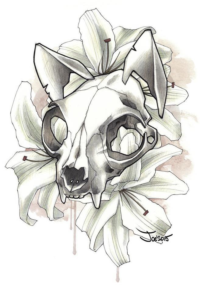 Animal Skulls Tattoo Art - Pretty Animal Skull Tattoo (660x940), Png Download