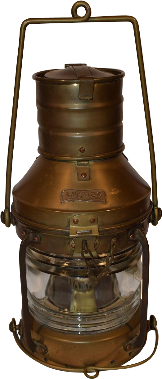 Nautical Copper Brass Lantern Anchor Light Maritime - Oil Lamp (1215x1215), Png Download