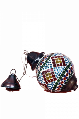 Round Handcrafted Ceiling Lamp - Art (300x450), Png Download