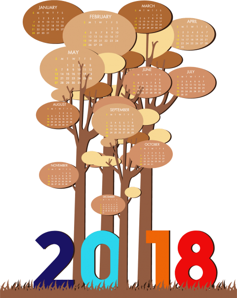 Free Png 2018 Png Calendar Template Png Images Transparent - Descargar ...