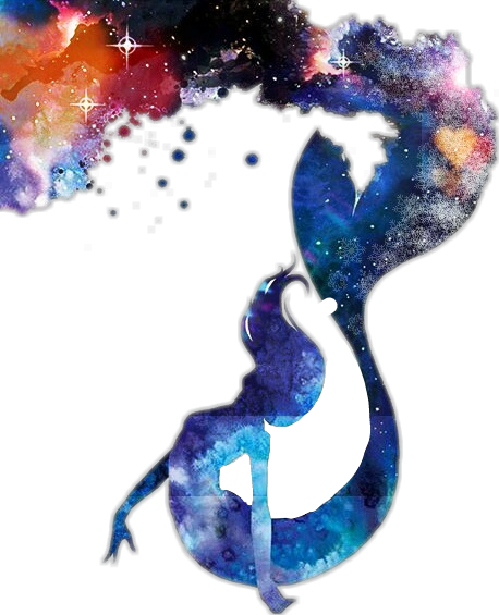 Mermaid Galaxy Watercolor (458x565), Png Download