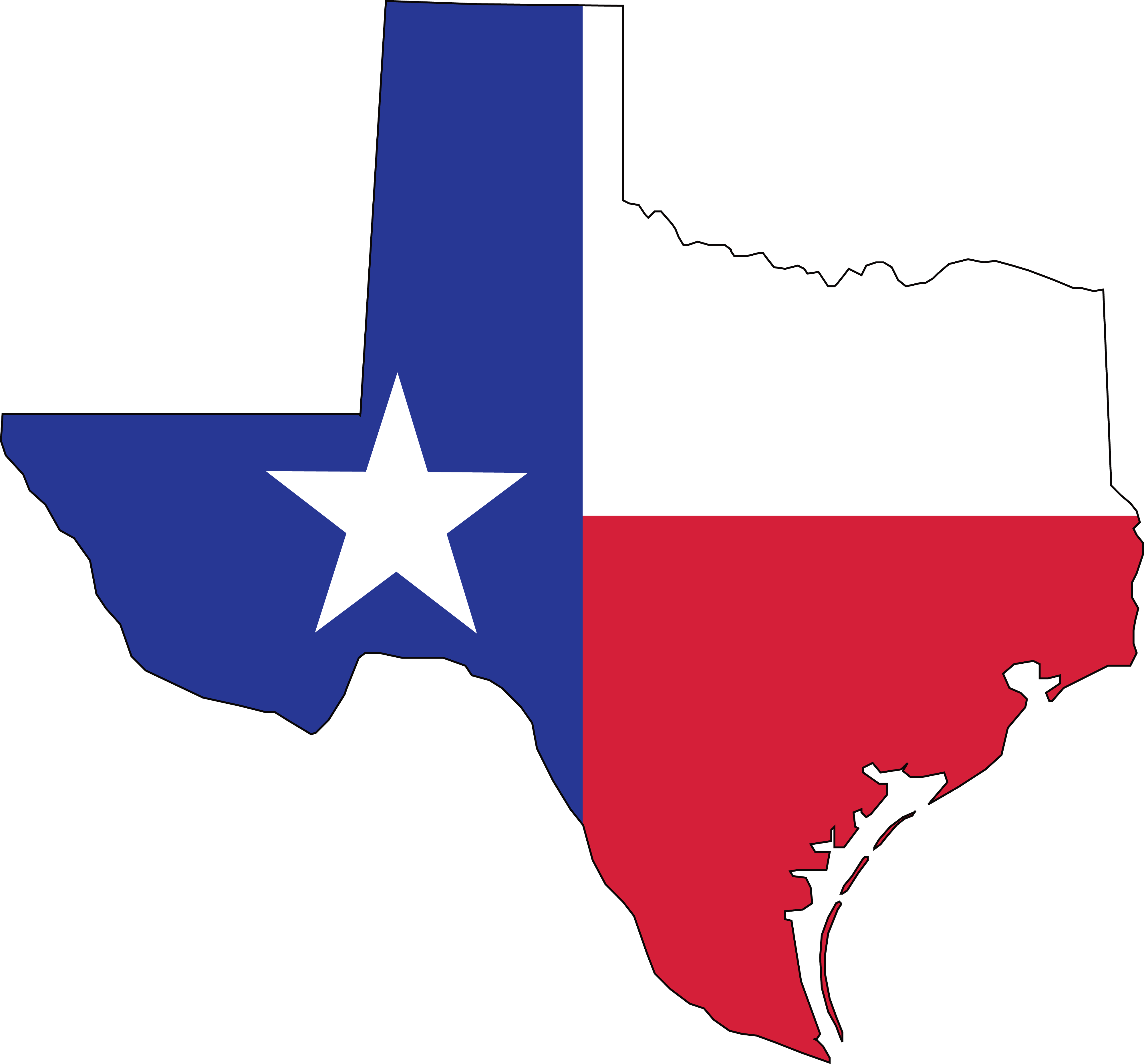 1903 Free Clipart Of A Texas Flag Map 10 - Texas Flag Png (4000x3721), Png Download