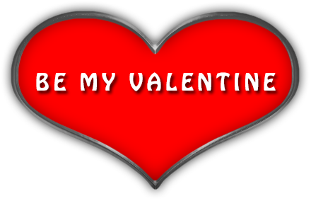 Red Heart With Be My Valentine - My Valentine Clip Art (440x284), Png Download