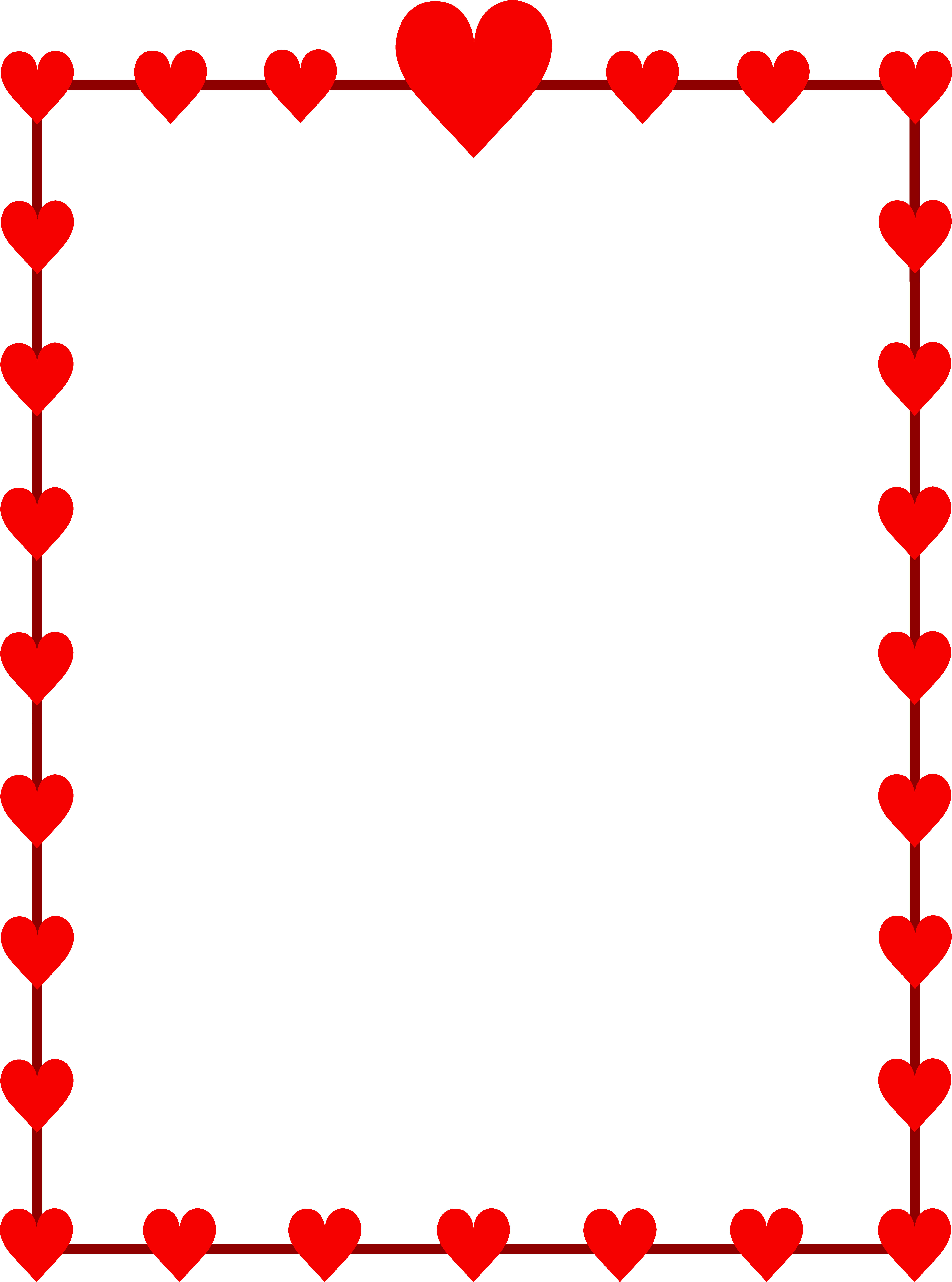 Valentine Clip Art Border - Valentines Day Border Clip Art (5952x8014), Png Download