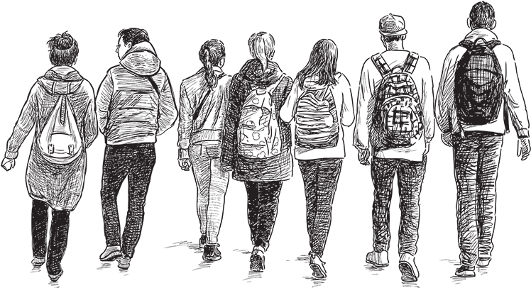 Png Library Library Social Deep For Free Download On - Drawing Of Students In A School (1200x417), Png Download