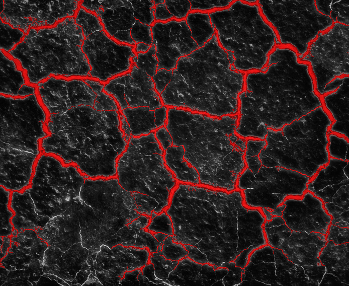 Cracked Stone With Red Glow - Earthquake (694x568), Png Download