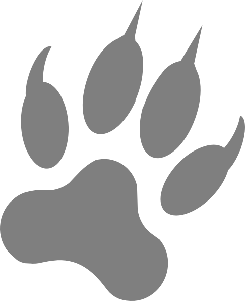 White Wolf Clipart Transparent Background - Wolf Paw Print Png (486x596), Png Download