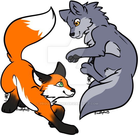 Download Fox Clipart Wolf - Fox And Wolf Clipart PNG Image with No Backgrou...