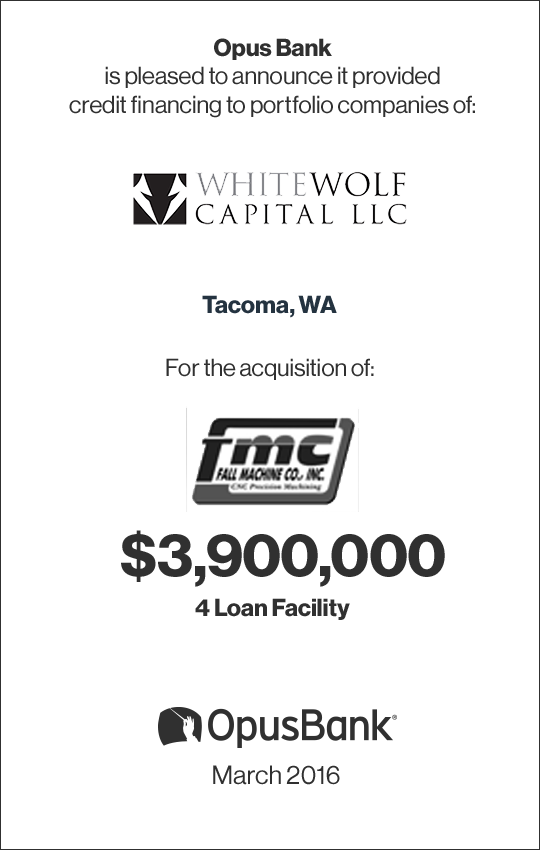 White Wolf Capital - Opus Bank (540x850), Png Download