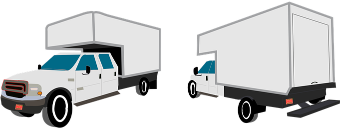 Truck Vehicle Rv Transporter Lorry Truck T - Camionetas De Mudanzas Dibujos (680x340), Png Download