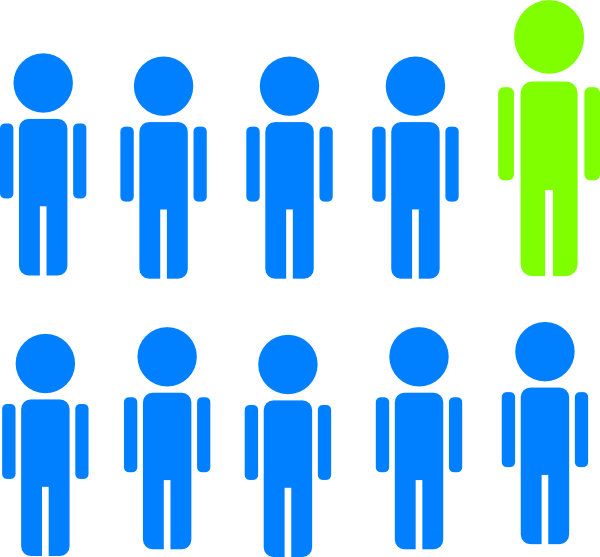 People Clipart Group 10 - 1 In 10 People Clipart (600x557), Png Download