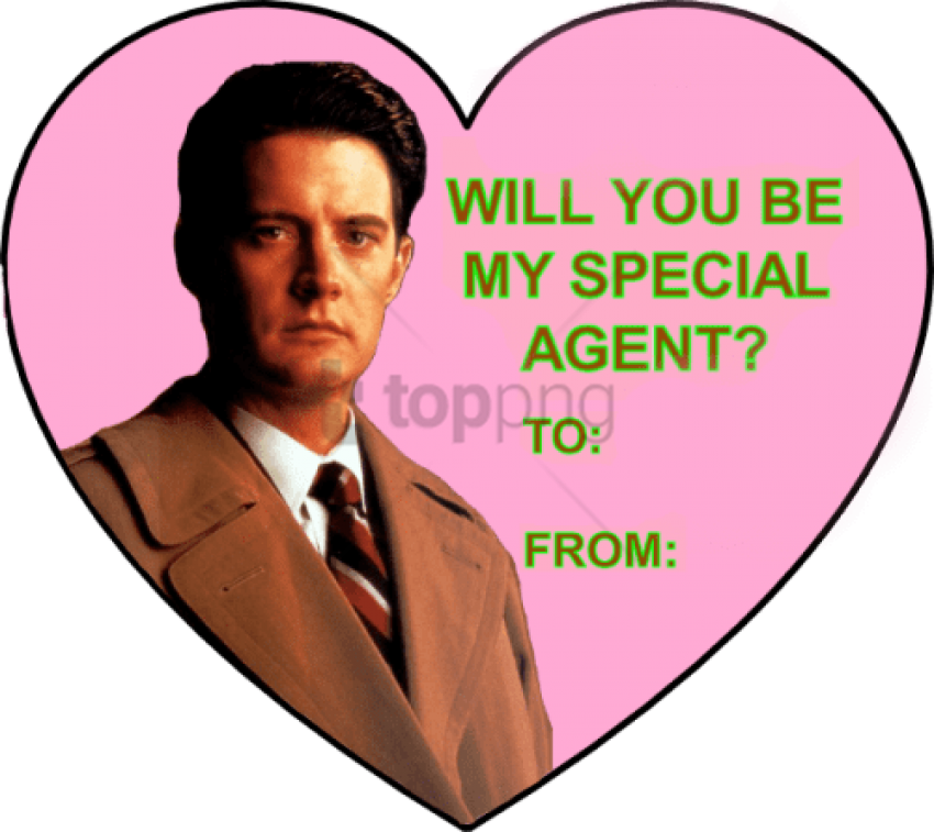 Valentine Valentine's Day Transparent Twin Peaks Agent - Twin Peaks Valentines Day (500x445), Png Download