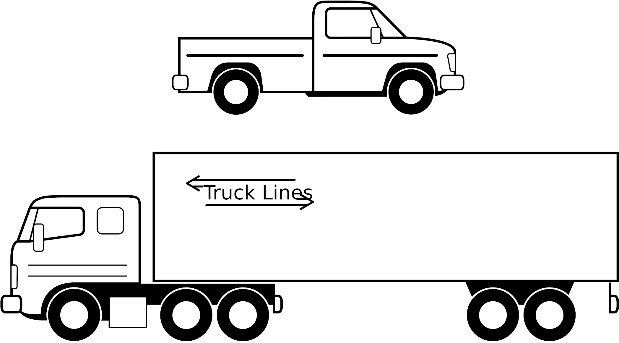 Download Semi Truck Clipart Black And Truck Clipart Black And White Png Png Image With No Background Pngkey Com